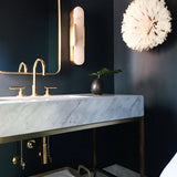 Modern Alabaster Elongated Marble LED Wall Sconce 2-Light