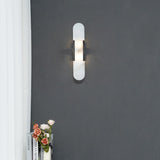 Modern Alabaster Elongated Marble LED Wall Sconce 2-Light