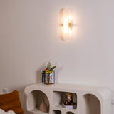 Modern Alabaster Elongated Marble LED Wall Sconce 2-Light