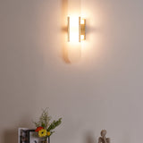 Modern Alabaster Elongated Marble LED Wall Sconce 2-Light