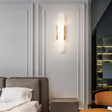 Modern Alabaster Elongated Marble LED Wall Sconce 2-Light