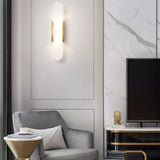 Modern Alabaster Elongated Marble LED Wall Sconce 2-Light