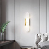 Modern Alabaster Elongated Marble LED Wall Sconce 2-Light
