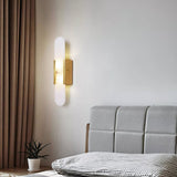 Modern Alabaster Elongated Marble LED Wall Sconce 2-Light