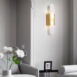 Modern Alabaster Elongated Marble LED Wall Sconce 2-Light