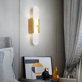 Modern Alabaster Elongated Marble LED Wall Sconce 2-Light