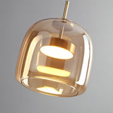Modern Smoked Glass Dome LED Pendant Light 1-Light