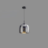 Modern Smoked Glass Dome LED Pendant Light 1-Light