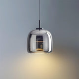 Modern Smoked Glass Dome LED Pendant Light 1-Light