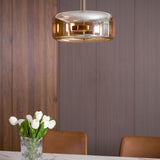 Modern Smoked Glass Dome LED Pendant Light 1-Light