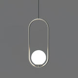 Modern Brass Ring Globe Glass Pendant Light 1-Light