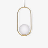 Modern Brass Ring Globe Glass Pendant Light 1-Light
