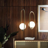 Modern Brass Ring Globe Glass Pendant Light 1-Light