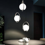Modern Brass Ring Globe Glass Pendant Light 1-Light