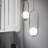 Modern Brass Ring Globe Glass Pendant Light 1-Light