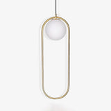 Modern Brass Ring Globe Glass Pendant Light 1-Light
