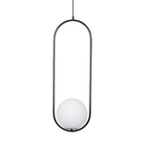 Modern Brass Ring Globe Glass Pendant Light 1-Light
