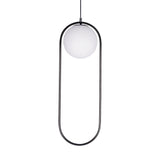 Modern Brass Ring Globe Glass Pendant Light 1-Light