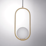 Modern Brass Ring Globe Glass Pendant Light 1-Light