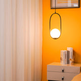 Modern Brass Ring Globe Glass Pendant Light 1-Light