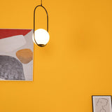 Modern Brass Ring Globe Glass Pendant Light 1-Light