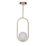 Modern Brass Ring Globe Glass Pendant Light 1-Light
