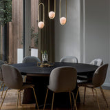 Modern Brass Ring Globe Glass Pendant Light 1-Light
