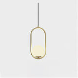 Modern Brass Ring Globe Glass Pendant Light 1-Light