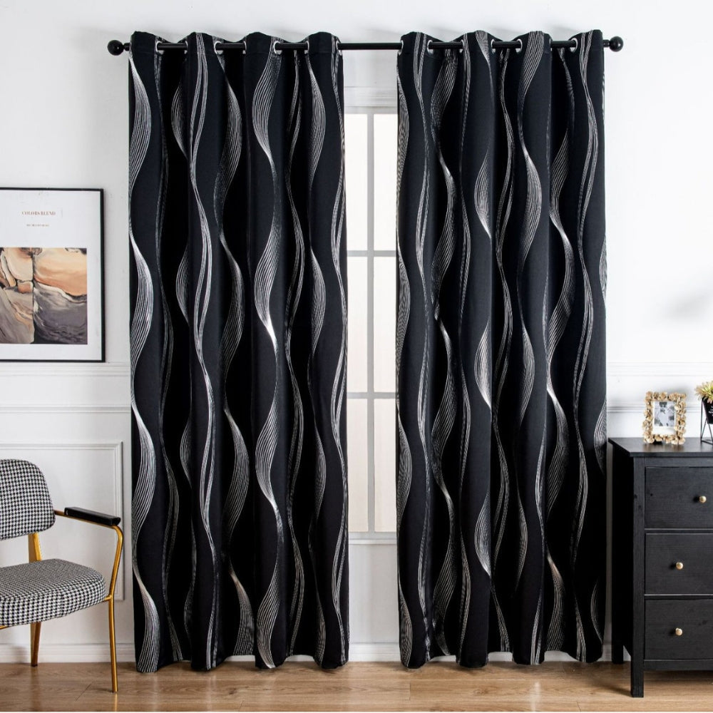 Modern Wave Pattern Blackout Curtain Lasson Living