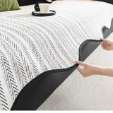 Aurivelle Herringbone Scallop Edge Sofa Cover Lasson Living