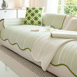 Aurivelle Herringbone Scallop Edge Sofa Cover Lasson Living