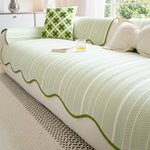 Aurivelle Herringbone Scallop Edge Sofa Cover Lasson Living
