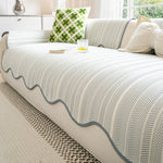 Aurivelle Herringbone Scallop Edge Sofa Cover Lasson Living