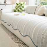 Aurivelle Herringbone Scallop Edge Sofa Cover Lasson Living