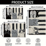 Vikaro - Striped Cartoon Cat Rug Waterproof Soft Floor Mat Lasson Living