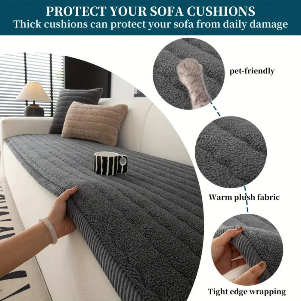 Chic Thick Plush Sofa Cover Lasson Living