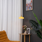 French Ruffled Glass Brass Pendant Light 1-Light