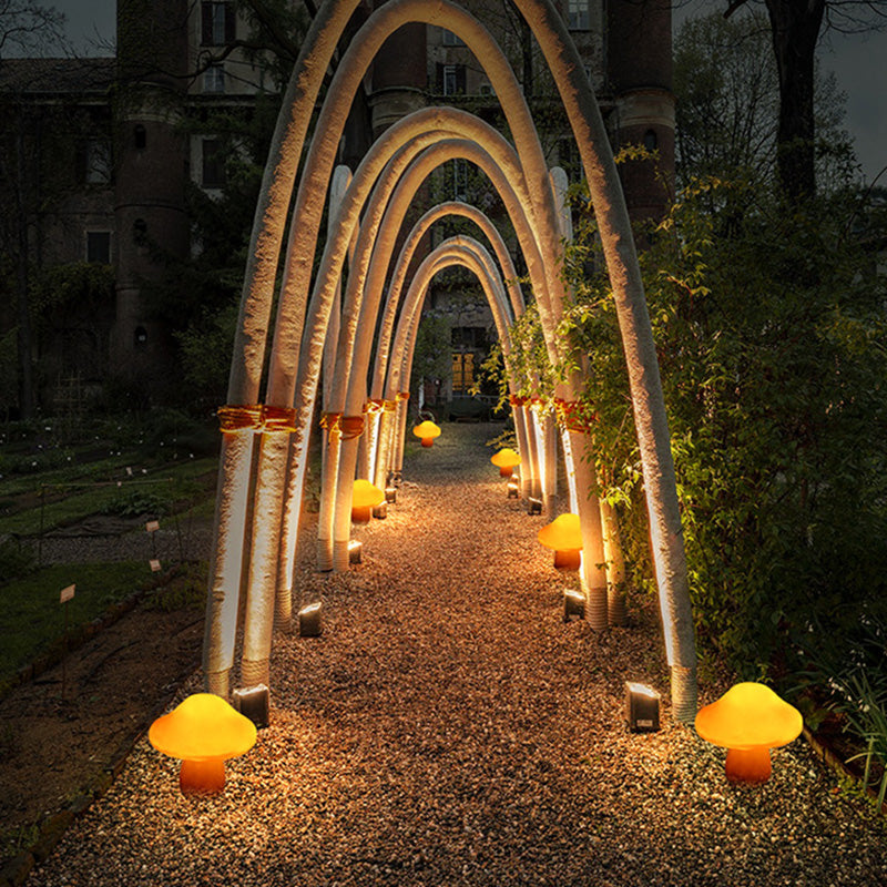 Modern Art Deco Solar Mushroom LED Garden Light 1-Light