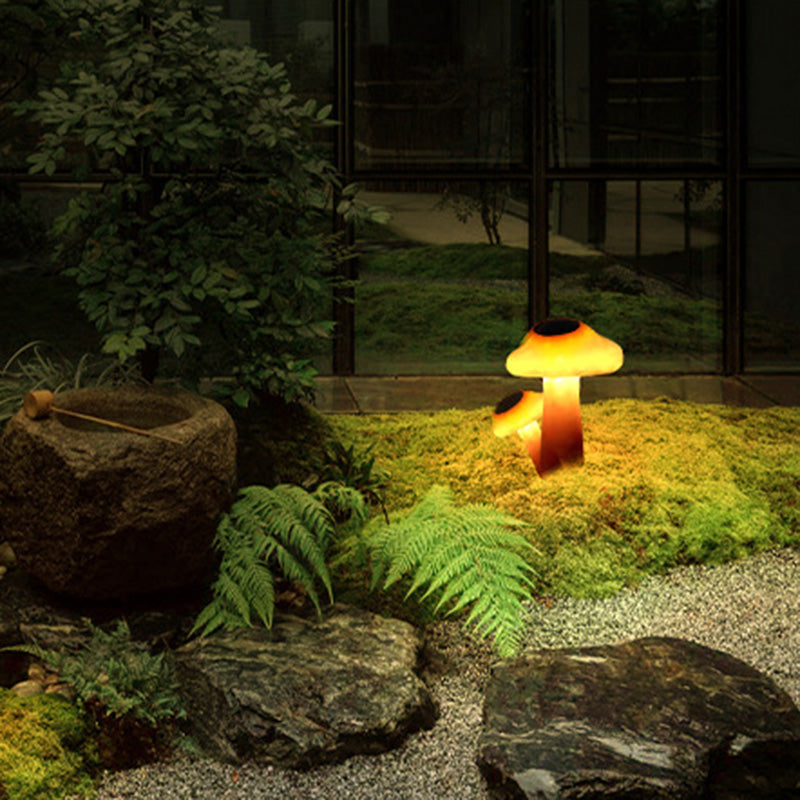 Modern Art Deco Solar Mushroom LED Garden Light 1-Light