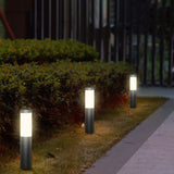 Modern Cylindrical Solar LED Garden Bollard Light 1-Light