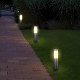 Modern Cylindrical Solar LED Garden Bollard Light 1-Light
