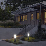 Modern Cylindrical Solar LED Garden Bollard Light 1-Light