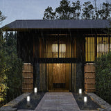 Modern Cylindrical Solar LED Garden Bollard Light 1-Light