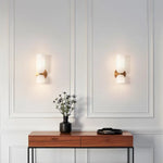 Modern Glass Cylinder LED Wall Light 2-Light Lasson Living