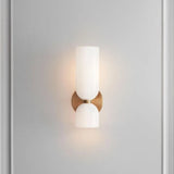 Modern Glass Cylinder LED Wall Light 2-Light Lasson Living