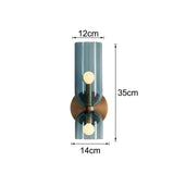 Modern Glass Cylinder LED Wall Light 2-Light Lasson Living