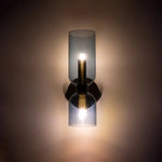Modern Glass Cylinder LED Wall Light 2-Light Lasson Living