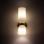 Modern Glass Cylinder LED Wall Light 2-Light Lasson Living