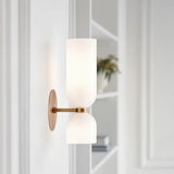 Modern Glass Cylinder LED Wall Light 2-Light Lasson Living