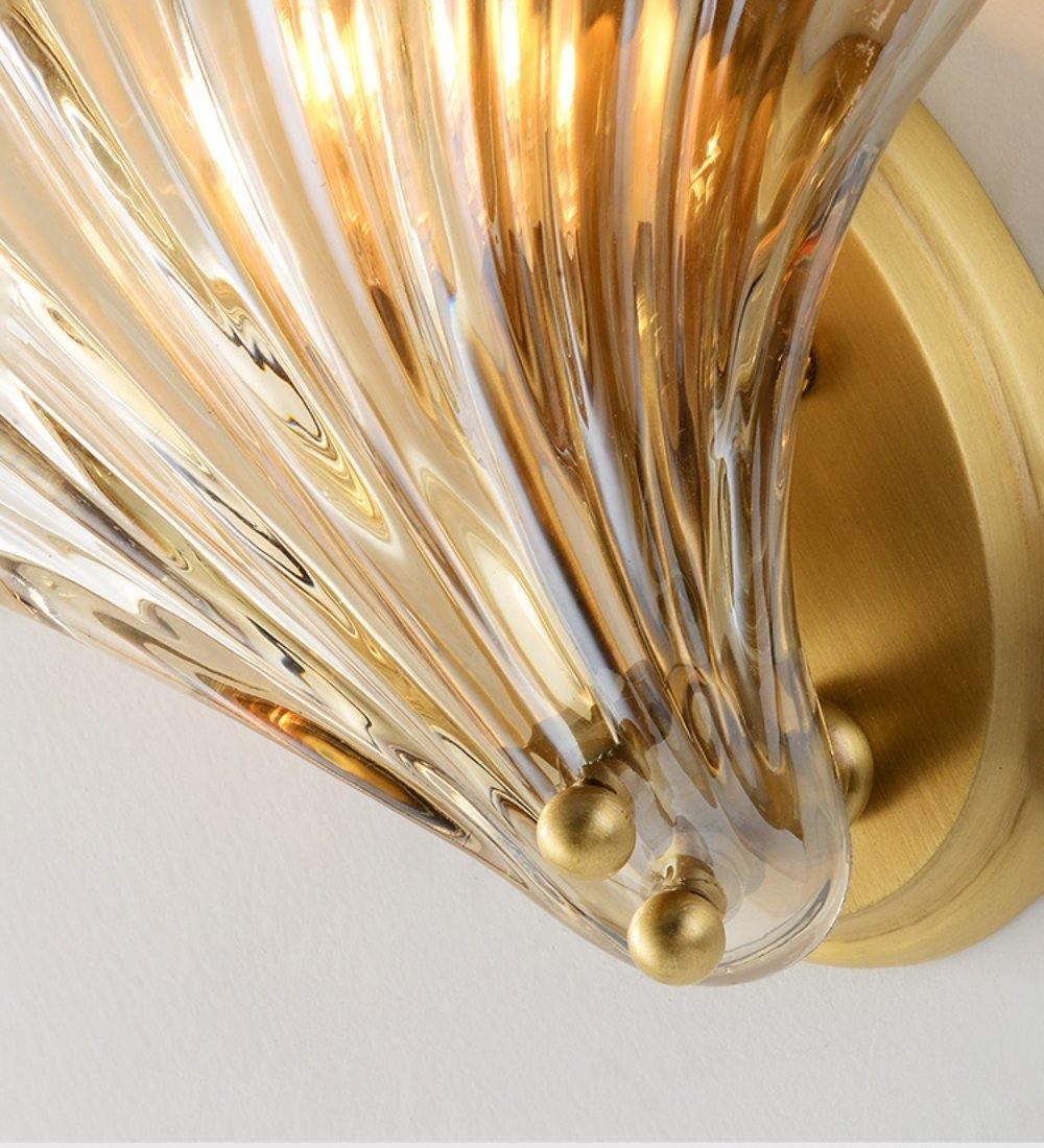Modern Iron Glass Shell LED Wall Light 1-Light Lasson Living